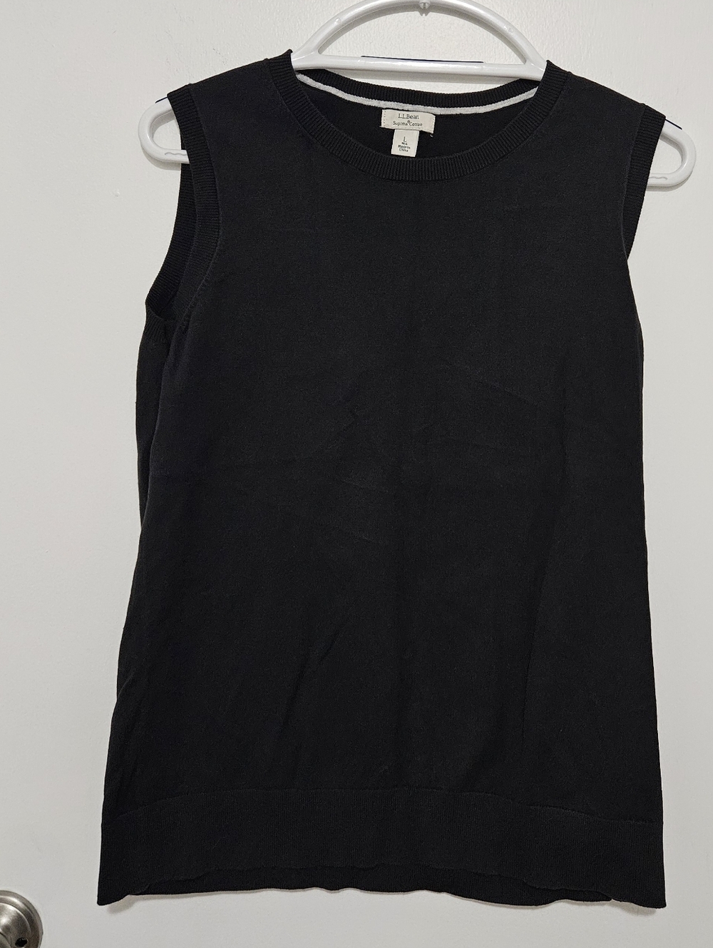 L.L. Bean Women's Black Sleeveless Knit Shell Size Large